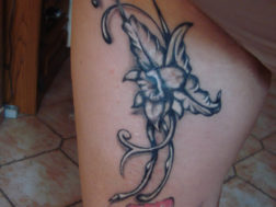 Татуировка на ноге. Закрыли шрам