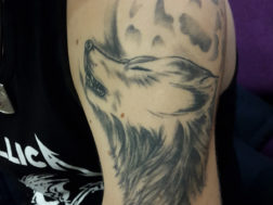 Татуировка - волк в стиле Black&Grey