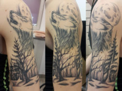 Татуха - Волк в стиле Black&Gray