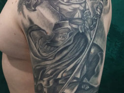 Татуировка на руке, Анубис, стиль Gray wash