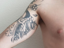 Татуировка на внутренней стороне руки, стиль - Япония