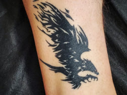 Стилизованная татуировка, в виде летящего орла