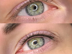 Татуаж век, межресничка, сразу после процедуры